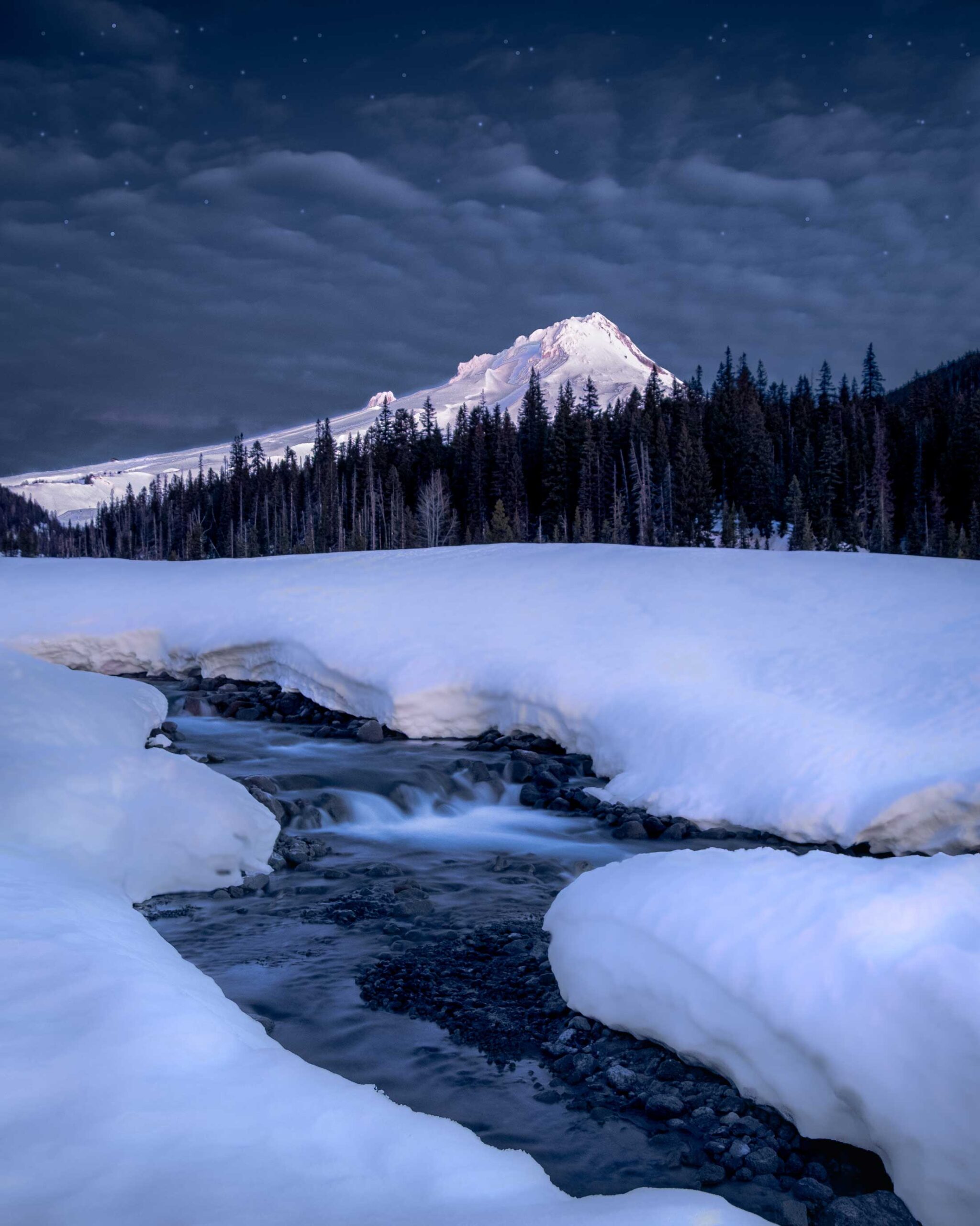 Benmar Above the Clouds Pinot Noir nighttime mountain with trees